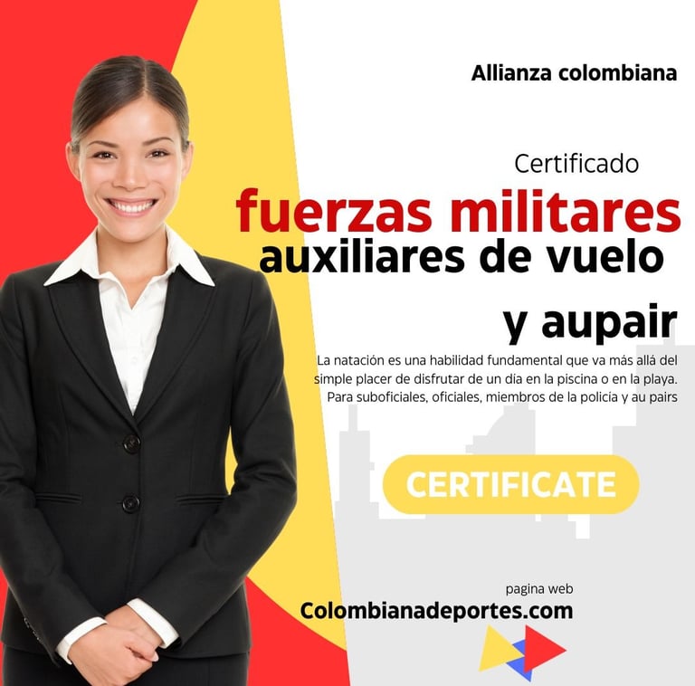 Certificado de natacion auxiliar de vuelo y aupair