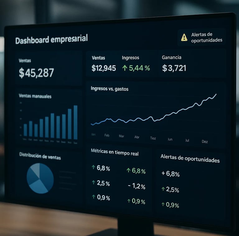 Dashboard empresarial para toma de decisiones basada en datos y analítica