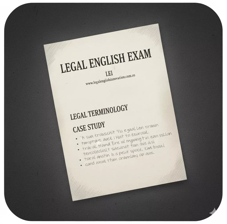 This is a picture of A Legal English test