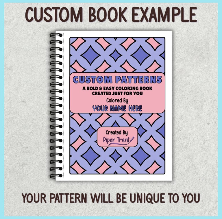 custom patterns personalized wirebound coloring book