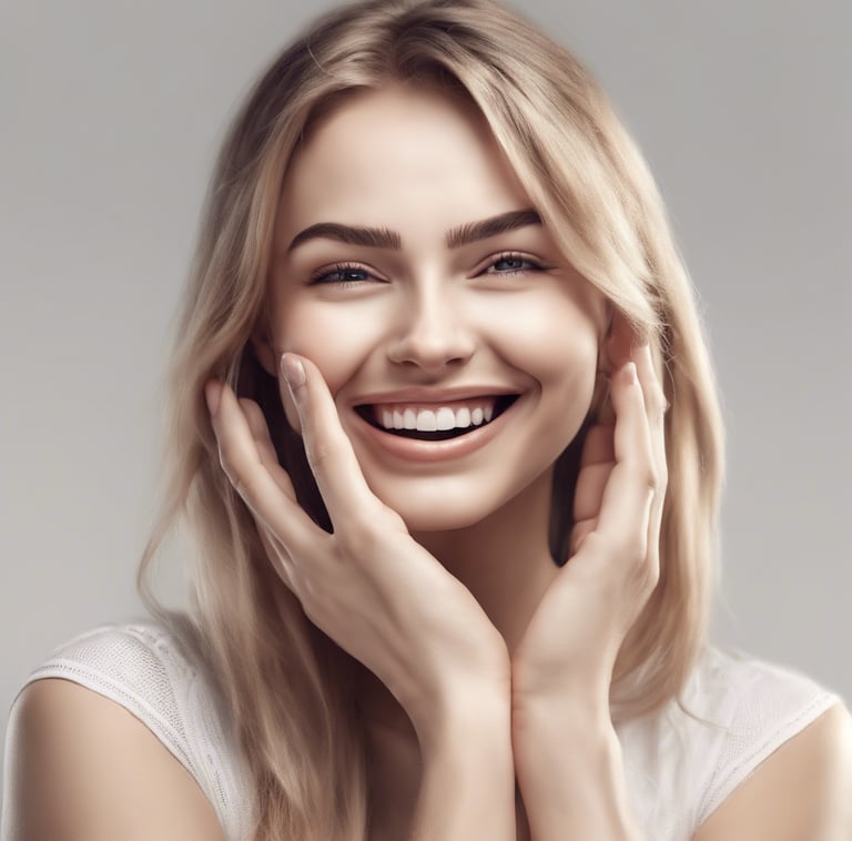 a woman with blonde hair and a white shirt
