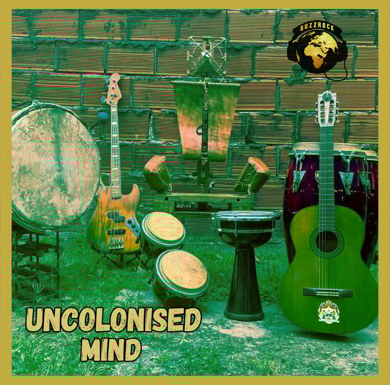 a group of musical instruments and instruments in a field