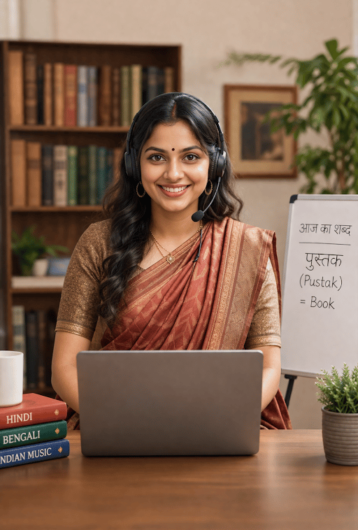 Talkingbees teaches you Hindi language and Bengali Language and Indian Music