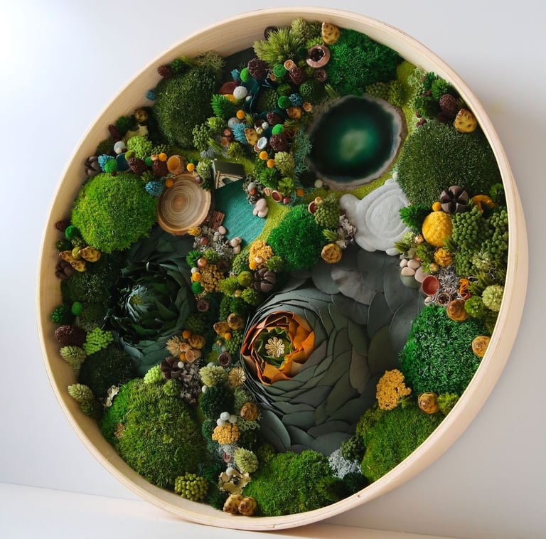 Forêt vue du ciel une oeuvre en végétaux stabilisés par Atelier Origine