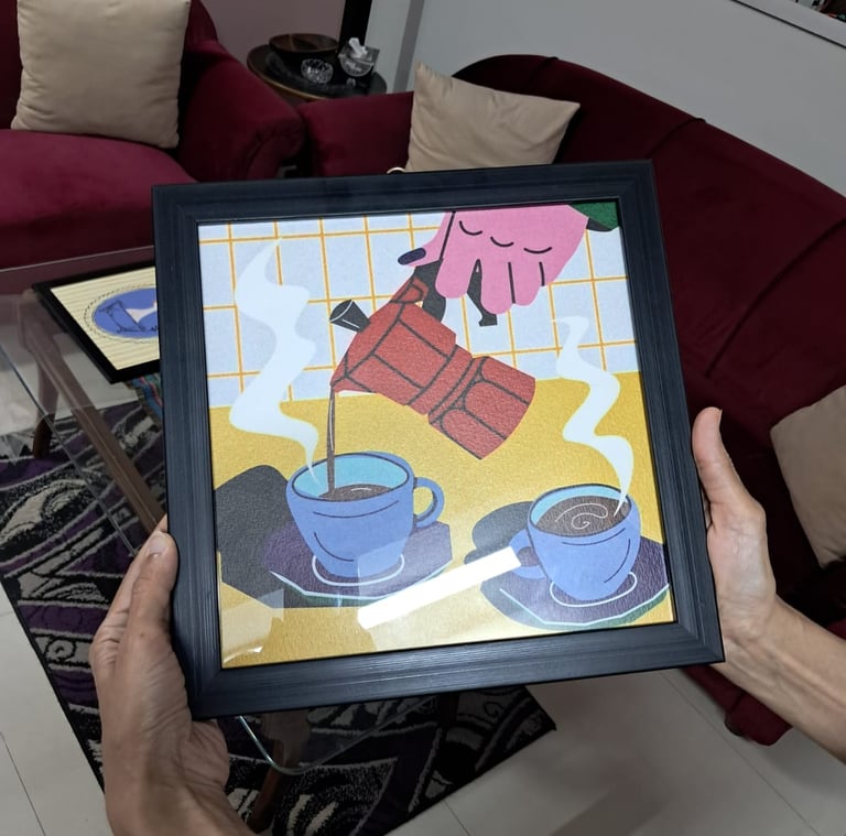 UV printing on framed image for custom order