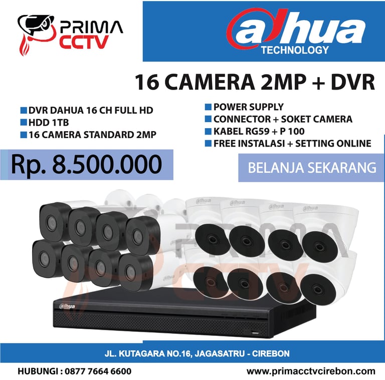 Paket 16CH Dahua 2mp