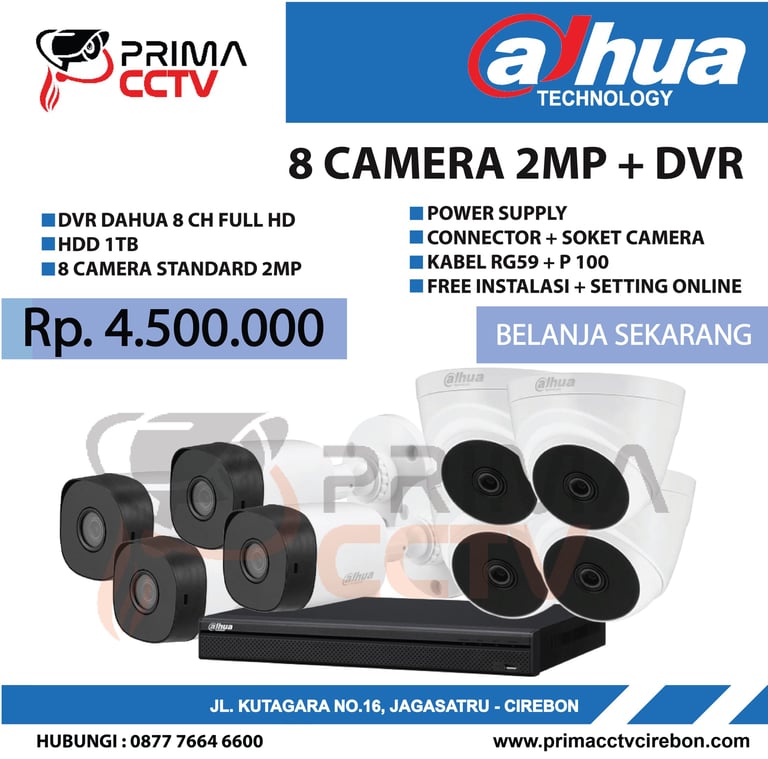 Paket 8CH Dahua 2mp