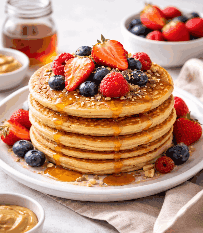 Pancakes protéinés à la farine de pois chiches