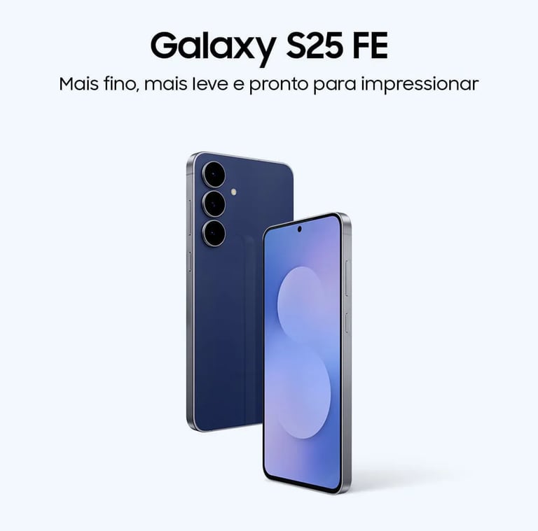 Celular Samsung Galaxy S25 Fe 5g 128gb 8gb Ram Câmera Tripla de 50 -12-8 Tela Grande de 6ponto7 Azul