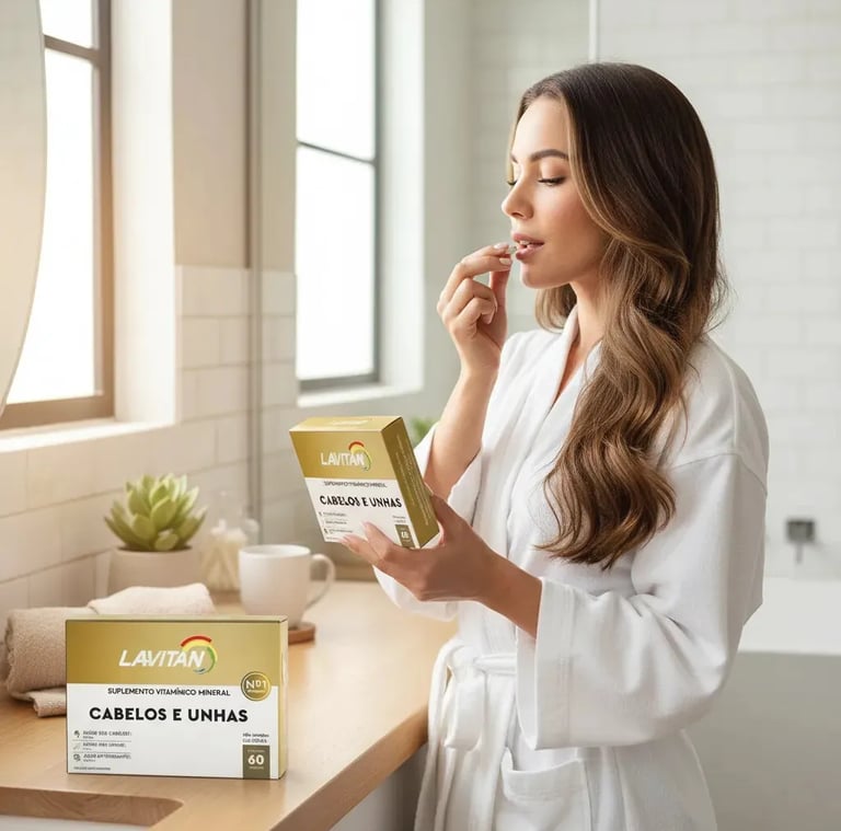 Lavitan Vitamina Para Cabelos E Unhas Com 60 Cápsulas / kit com 3 unidades de 60cps