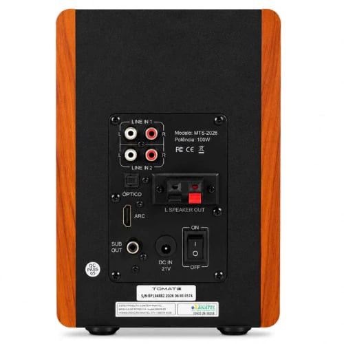 Monitor De Áudio Bluetooth 100W RMS Com Controle Remoto