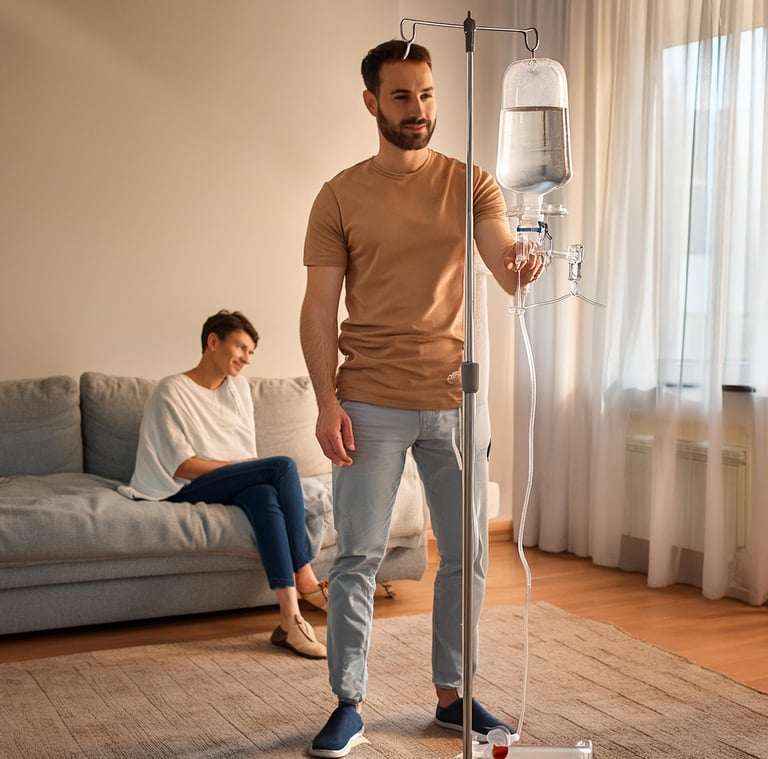 perfusion à domicile avec un infirmier