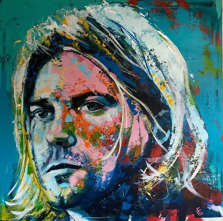 Kurt Cobain 90 x 90 cm.