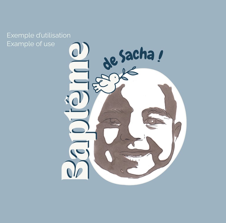 exemple utilisation portrait style pop art bébé pour faire part