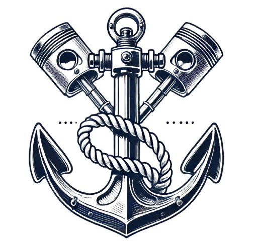 a blue anchor anchor with a chain link and a chain link