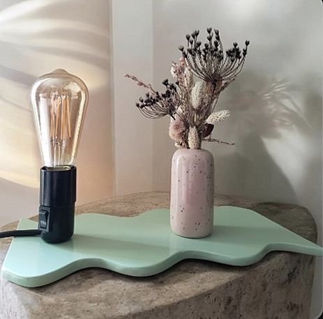 luminaire artisanal en acier upcyclé collection Memphiis bis vert eau