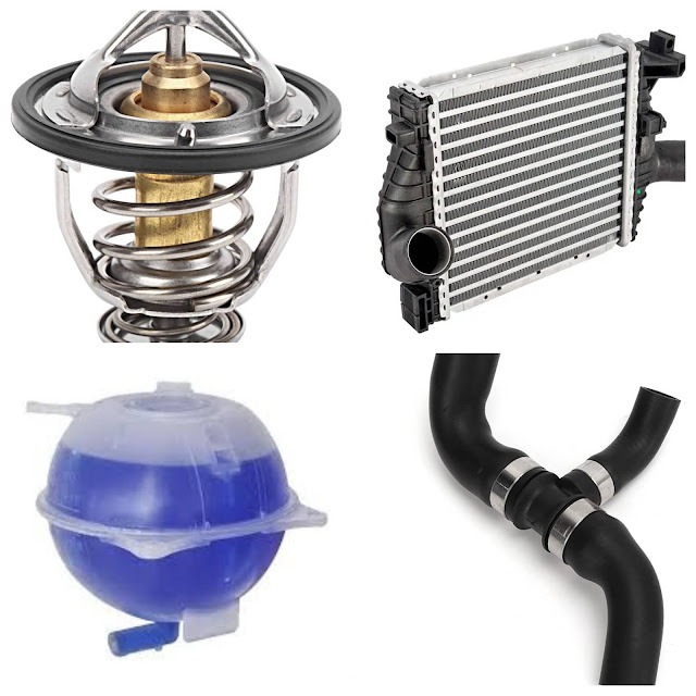 Válvula Termostática, Radiador, Reservatório de expansão e mangueiras