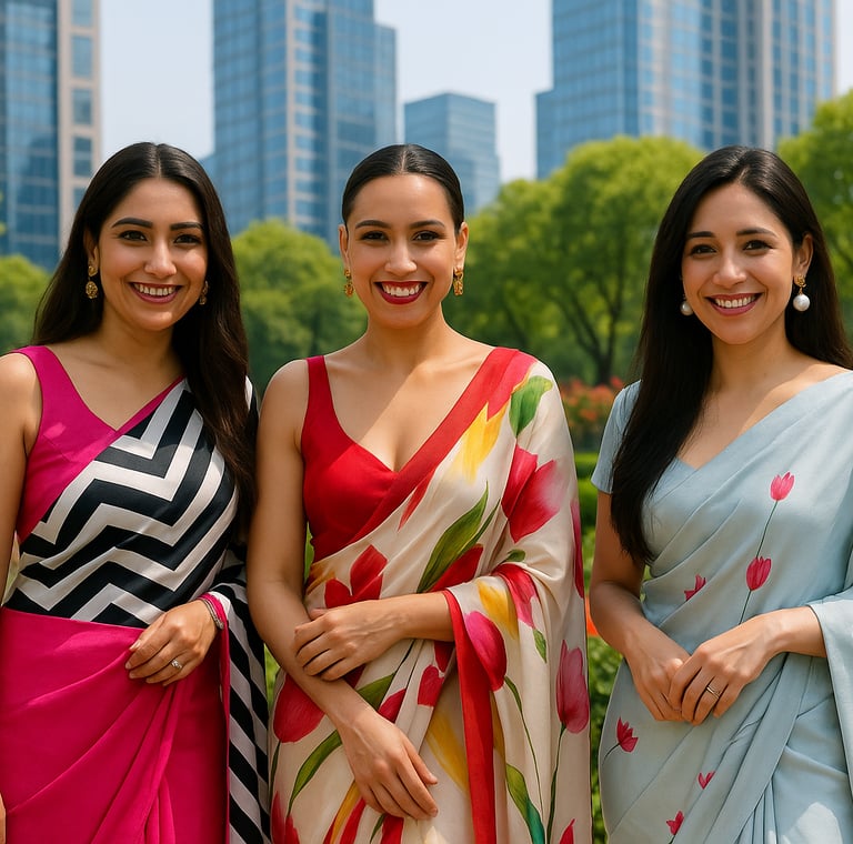 Buy sarees online as women wearing  