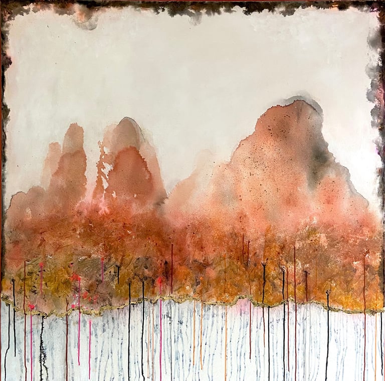 Large abstract acrylic painting by Jaz Bushell Art