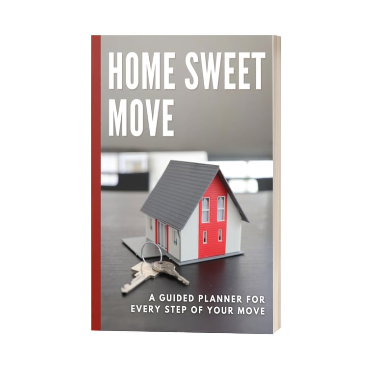 the cover of a book that prepares people before, during, and after moving