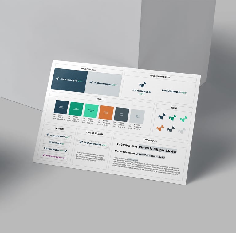 Identité visuelle Induscope VET, brand board