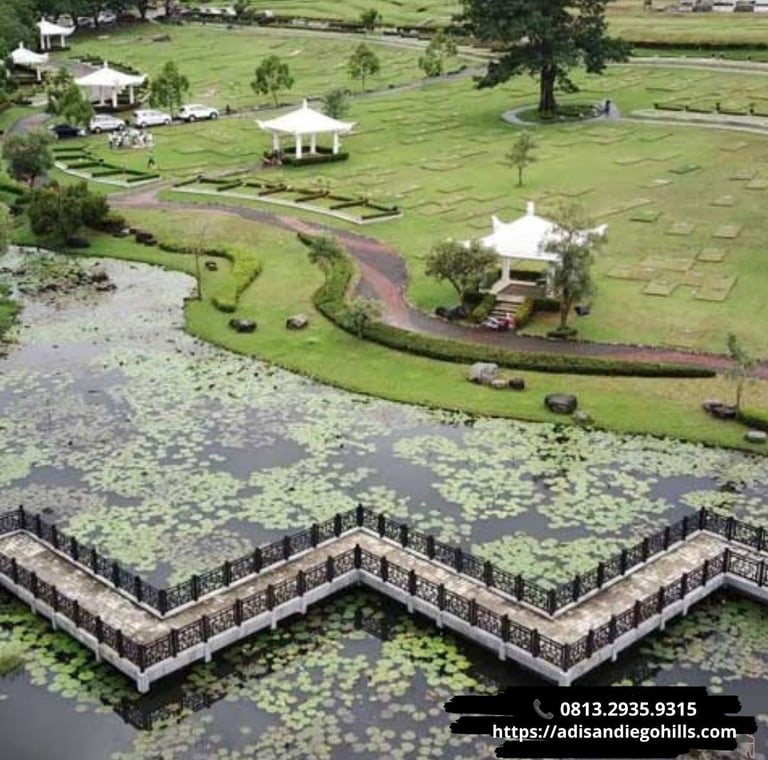 Makam San diego hills memorial park yang dirawat penuh kedamaiaan