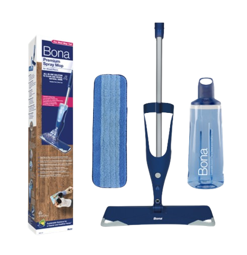 a box of bona bona mop with a cleaning mop