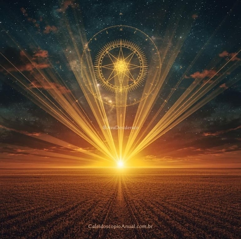 Sol em Touro e estrela dupla Marte-Saturno iluminam mestre construtor na terra fértil — arcano VI Os Amantes, número 6.