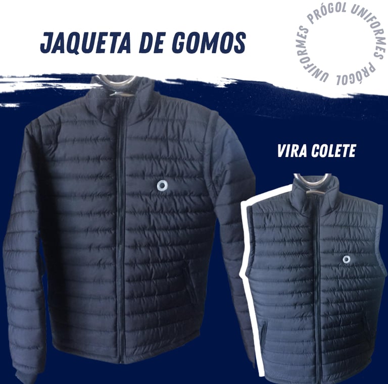 Jaqueta de gomos que vira colete