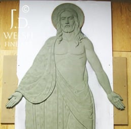 Risen Christ - 10' - clay sculpture - Jeremiah D Welsh