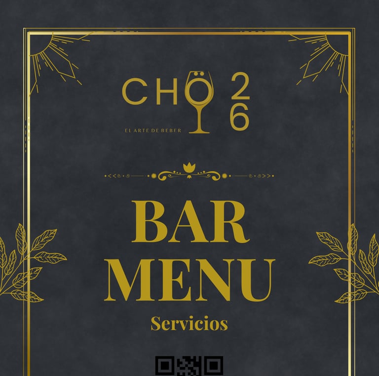 a bar menu with a drink and a drink