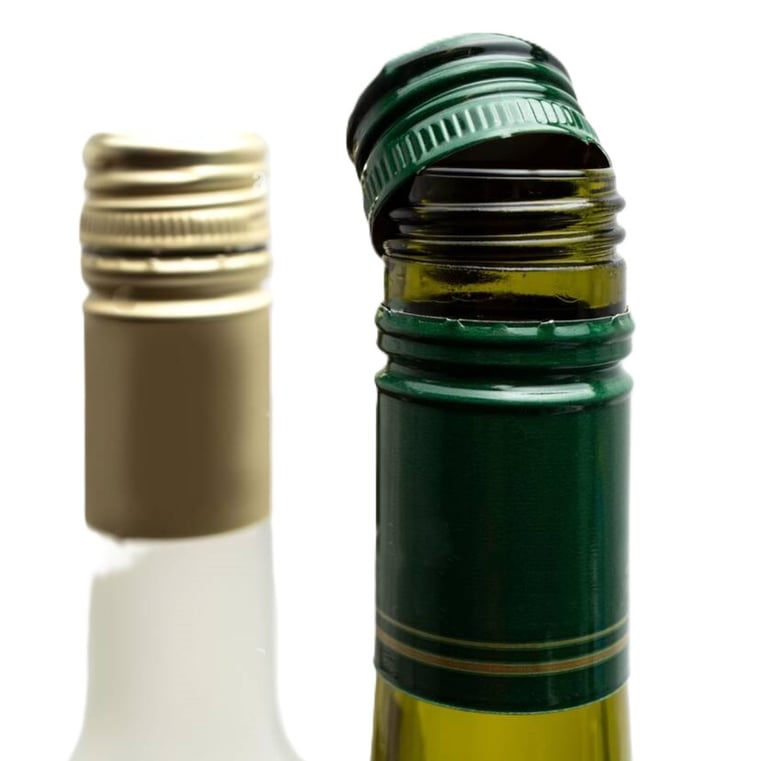 wine bottle with caps