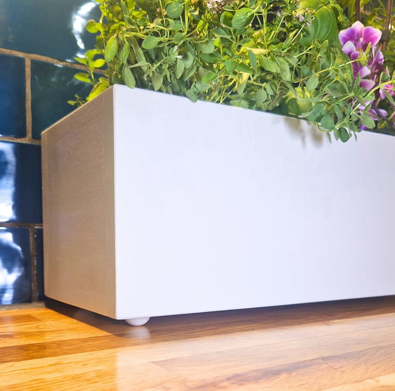 long plant pot tidy box for herb pots handmade to bespoke size