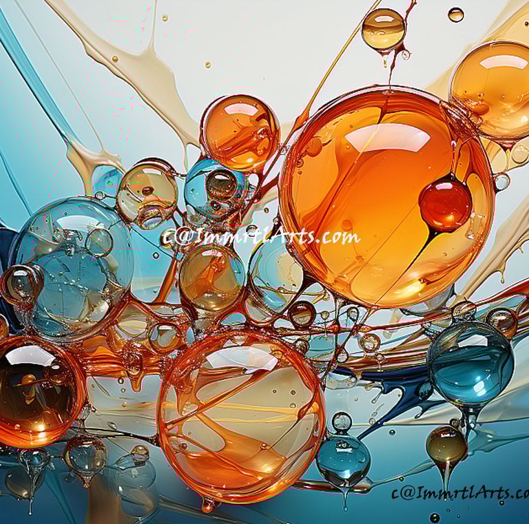 ImmrtlArts : Vivid Resin Rhapsody abstract painting description