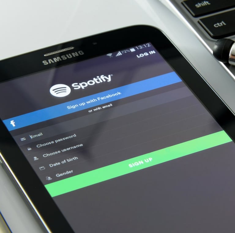 Spotify login page
