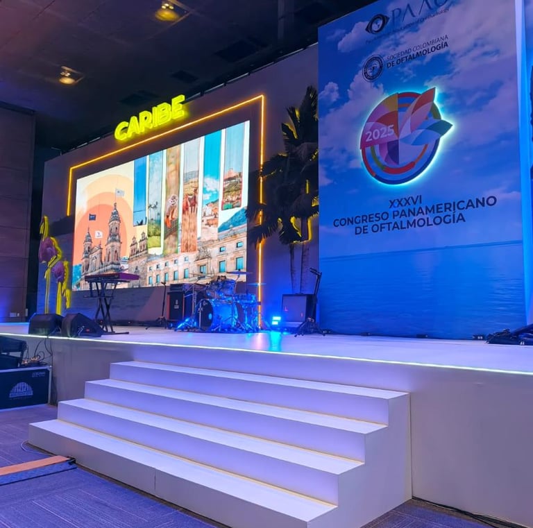 Pantalla LED utilizada en congreso profesional en Bogotá