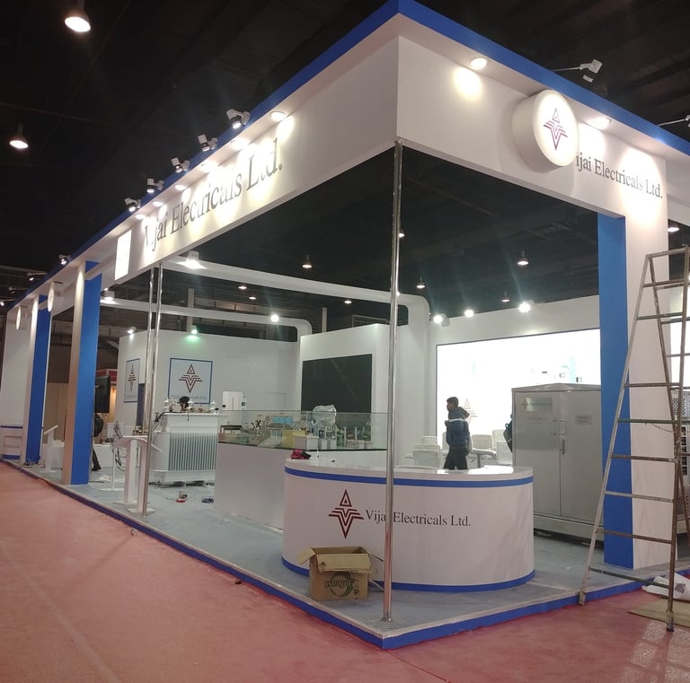 Elecrama 2023 reputaed client fabricate the stall, designing, lighting, video wall