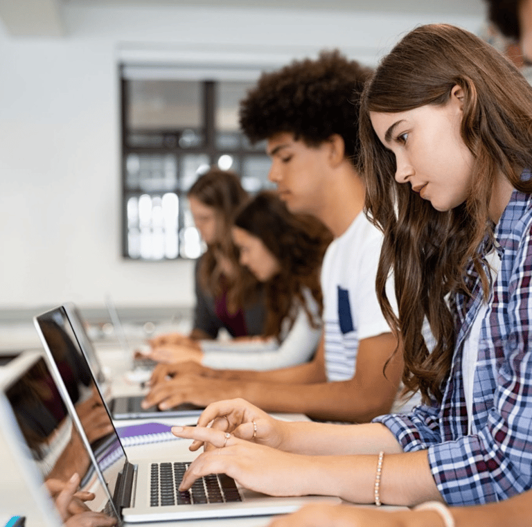 Student learning digital skill at Smart Village Computer Hub