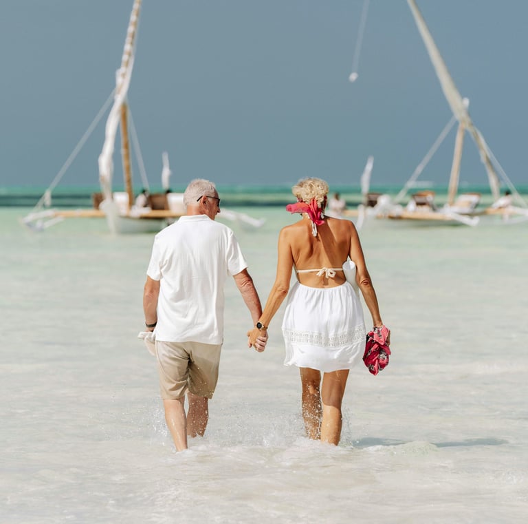retired couple travel