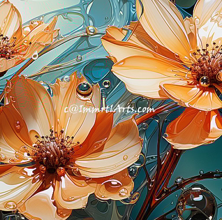 ImmrtlArts : Blossoming elegance abstract painting description