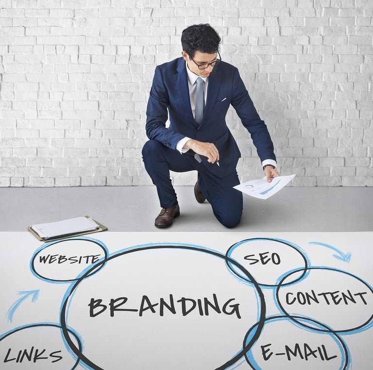 a man in a suit and tie is holding a paper with a business plan