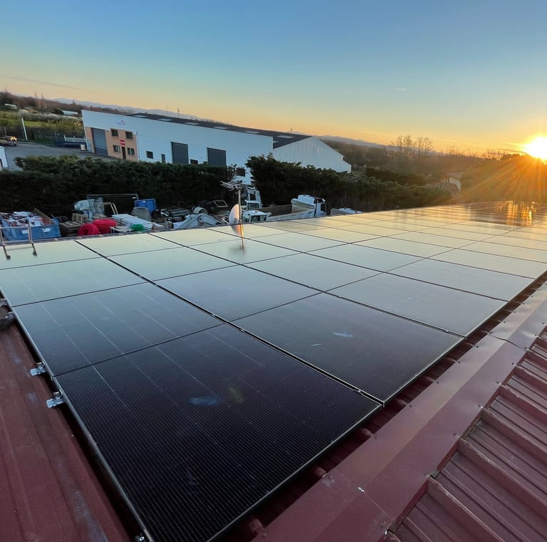 Installation de panneaux photovoltaïques réalisée par la société ALSUN ENERGY