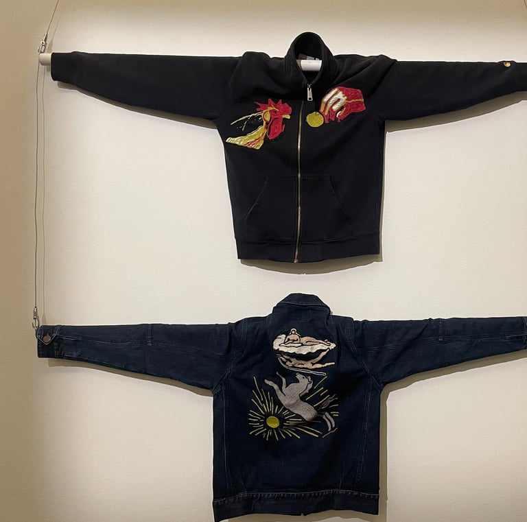 vestes brodées embroidered jean jackets