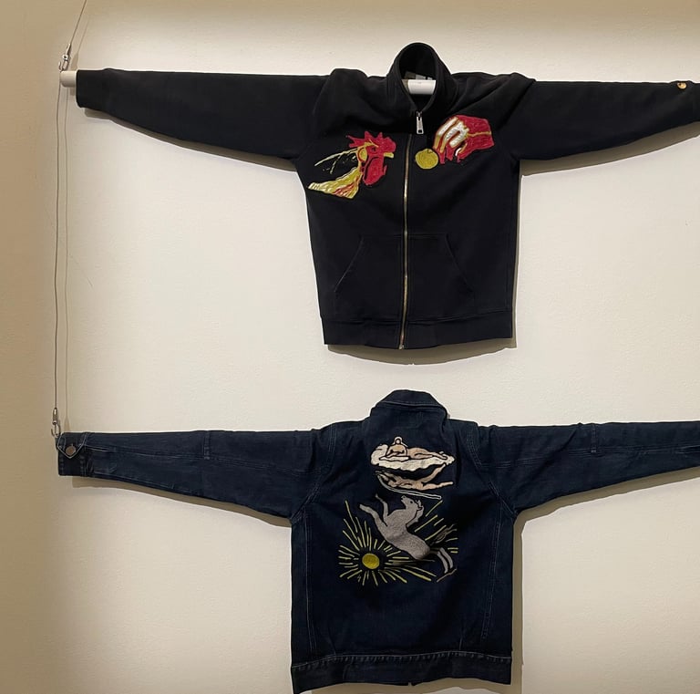 vestes brodées embroidered jean jackets