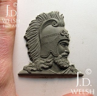 Centurian - 2" - clay sculpture - Jeremiah D. Welsh