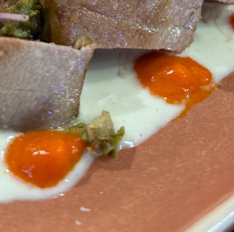 two plates of food on a table