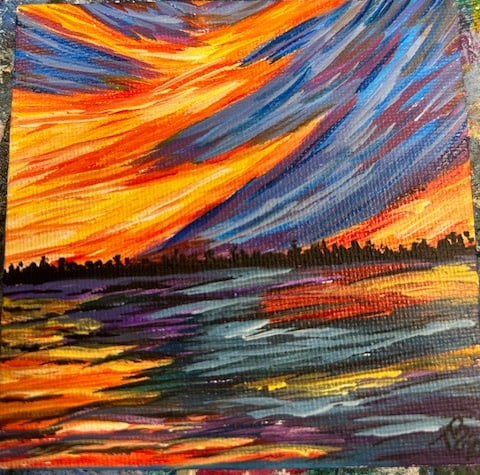 Fiery Sky Reflecting Off a Lake