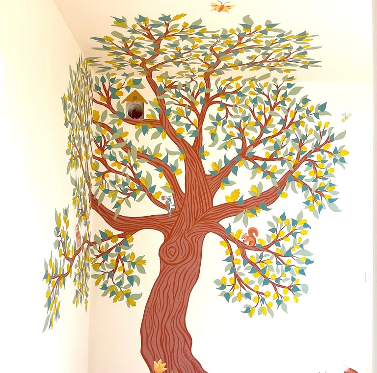 chambre bébé particulier client sur mesure peintre muraliste Normandie fresque Fresh Vire Calvados