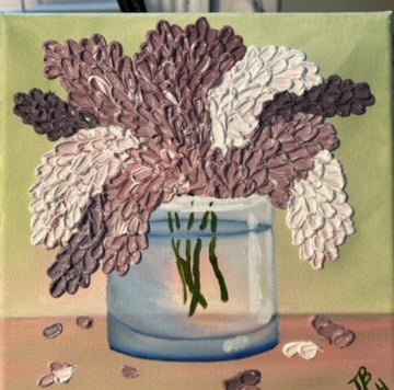 Dull Lilacs in a Water Glass