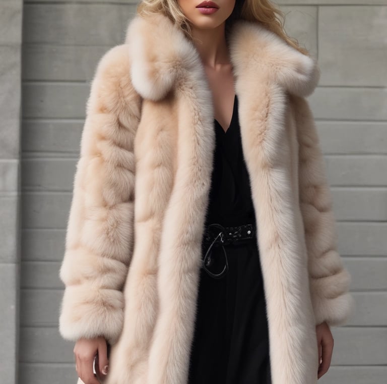 A serene landscape with a model showcasing a casual outfit.